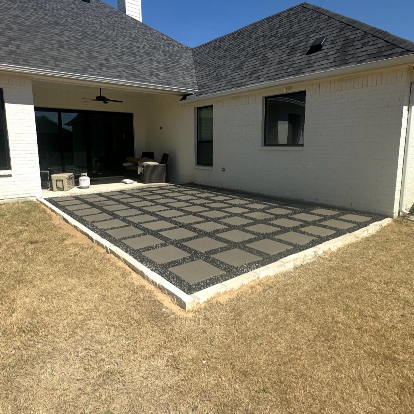 Custom stone patio installation